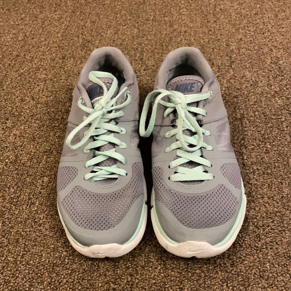 Nike flex grey and blue sneakers